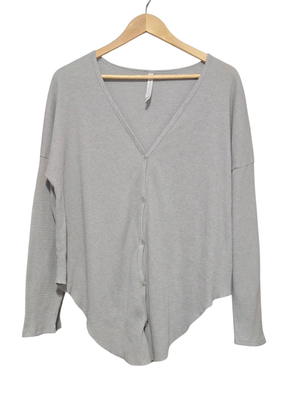 Babaton Aritzia Gray Textured waffle Knit Button Front Cardigan Sweater Medium
